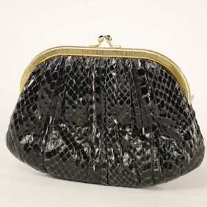 JUDITH LEIBER Snakeskin Clutch